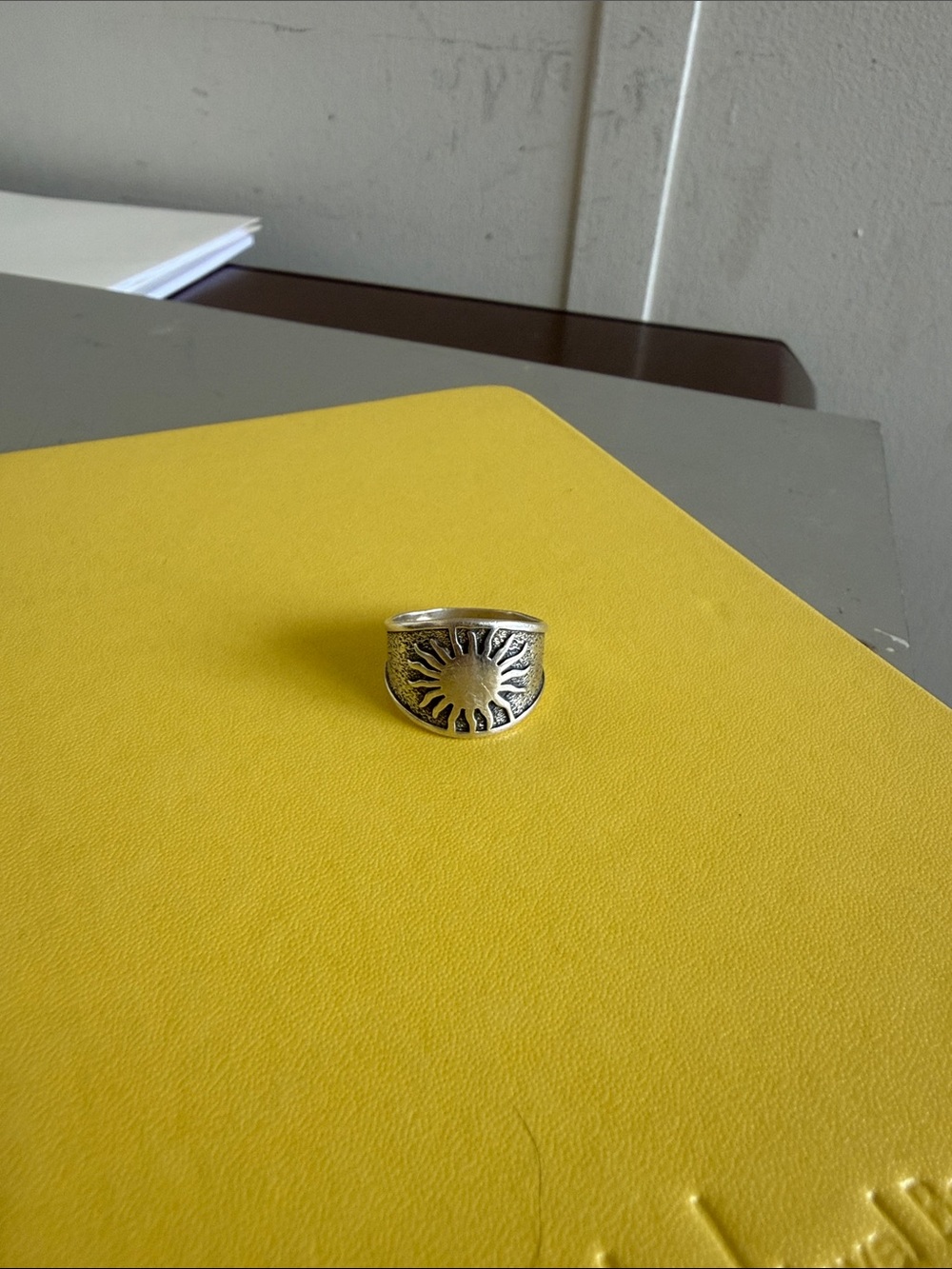 Sterling-Silver Sun Stamped Ring